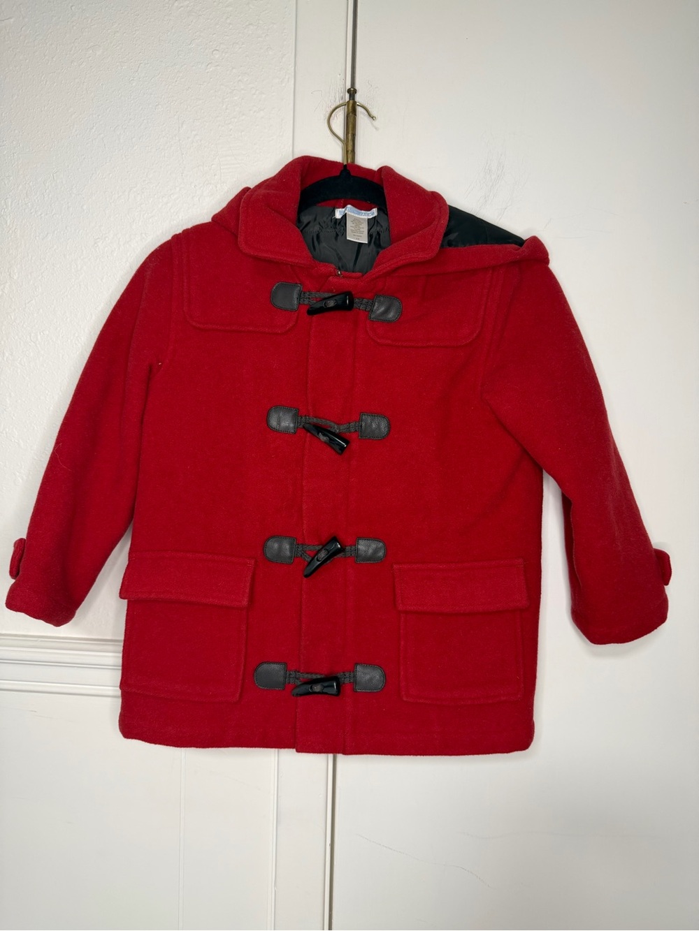 Janie and Jack Classic Red Kids' Toggle Pea Coat 4-5